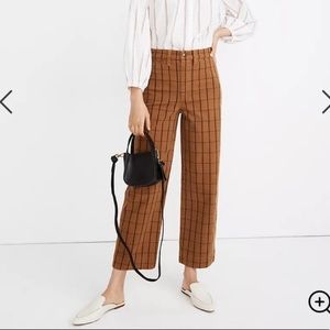 ISO Madewell Slim Emmett Wide-Leg Crop Pants in Eberhart plaid size 27